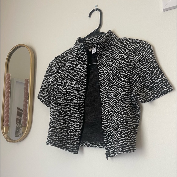 TOPSHOP CROP TOP Zebra 🦓 Print Zip up Mock Neck Top - Picture 5 of 5